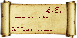 Lövenstein Endre névjegykártya